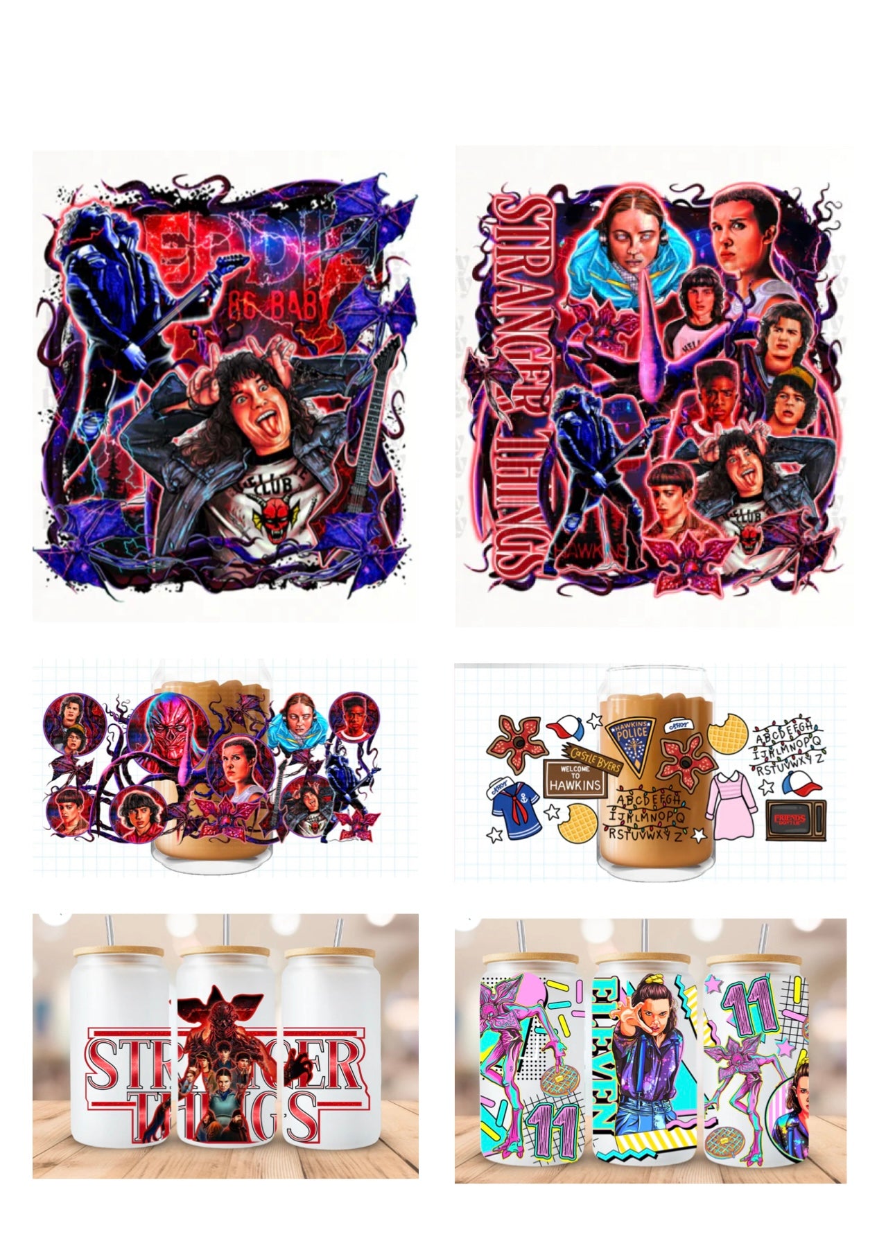 CUSTOM PREORDER Stranger Things glass and plastic cups