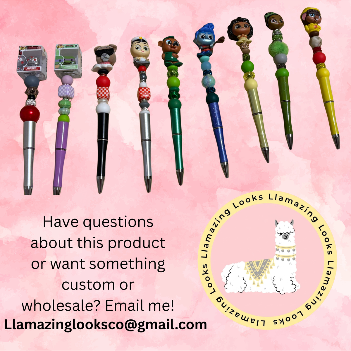 Doorables/Funko Inspired Figurine Beaded Pens