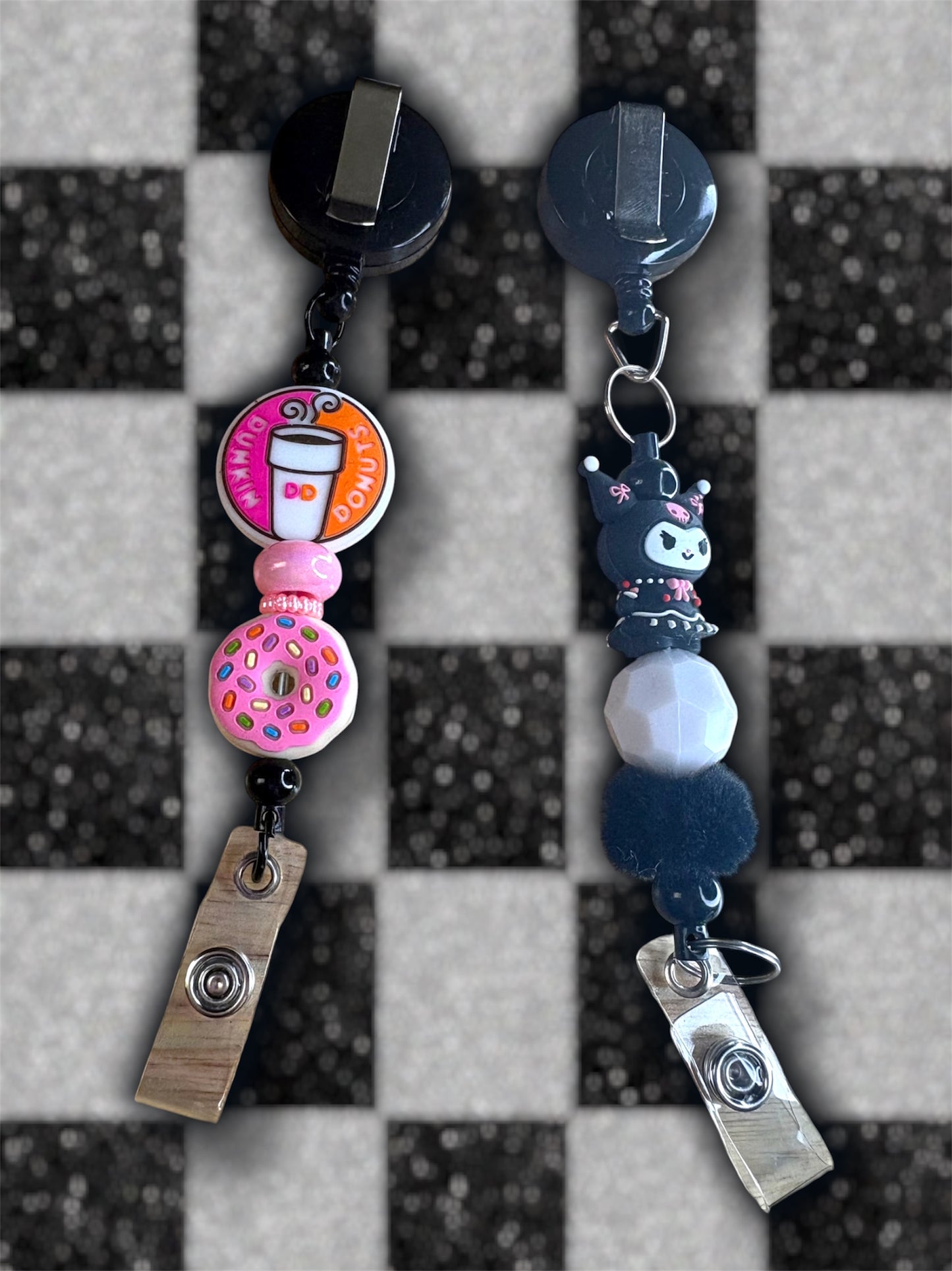 Character beaded badge reels