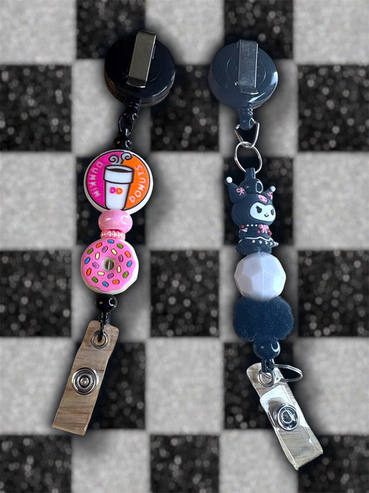 Character beaded badge reels