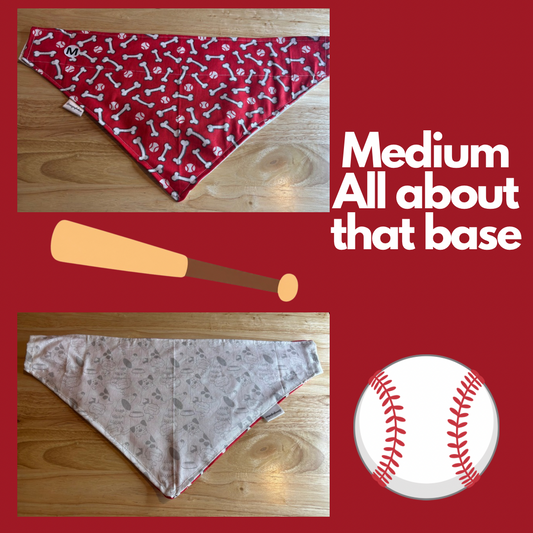 All about that base over the collar reversible pet bandanas