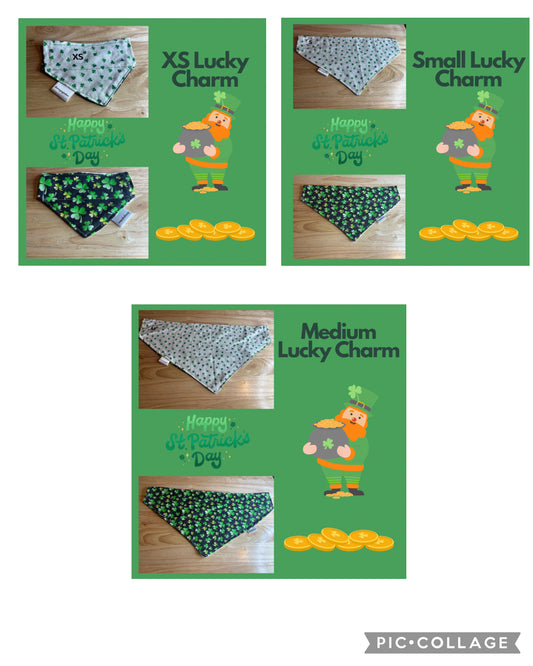 Lucky Charm over the collar reversible pet bandanas