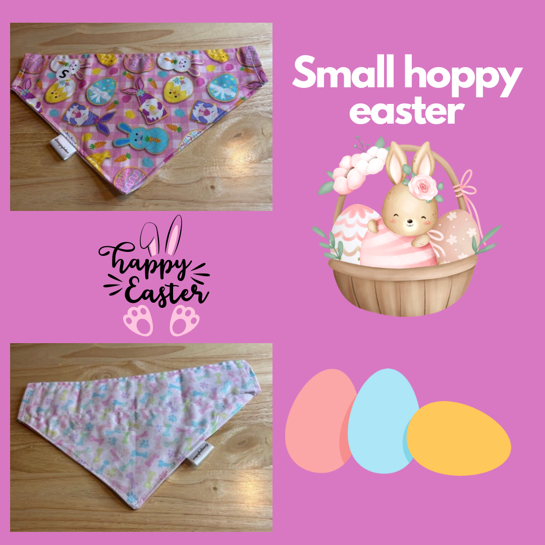 Hoppy Easter over the collar reversible pet bandanas