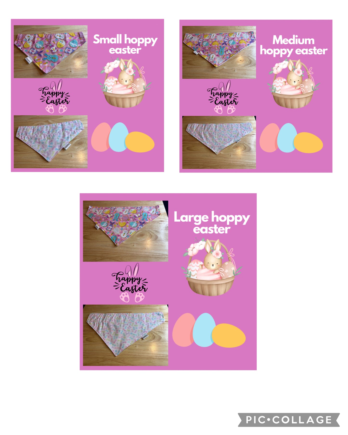 Hoppy Easter over the collar reversible pet bandanas