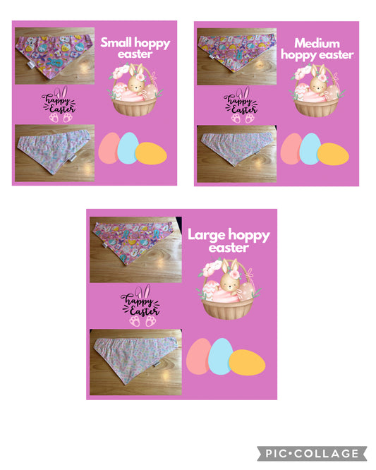 Hoppy Easter over the collar reversible pet bandanas