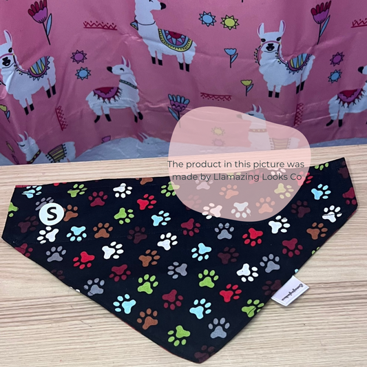 Small Paws N Plaid over the collar pet bandana