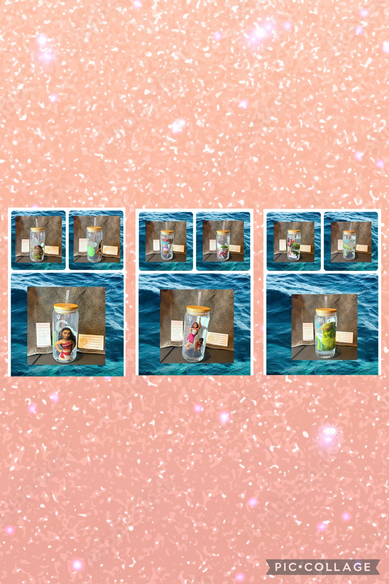 Moana Glass Cups- Uniquely Designed By Tay