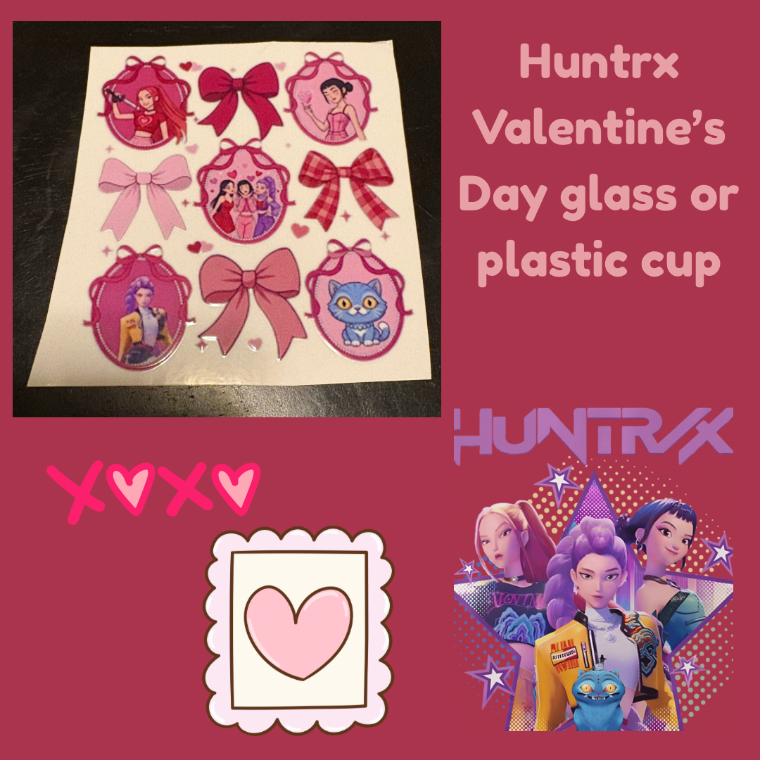 Huntrx Valentine’s Day glass or plastic cup