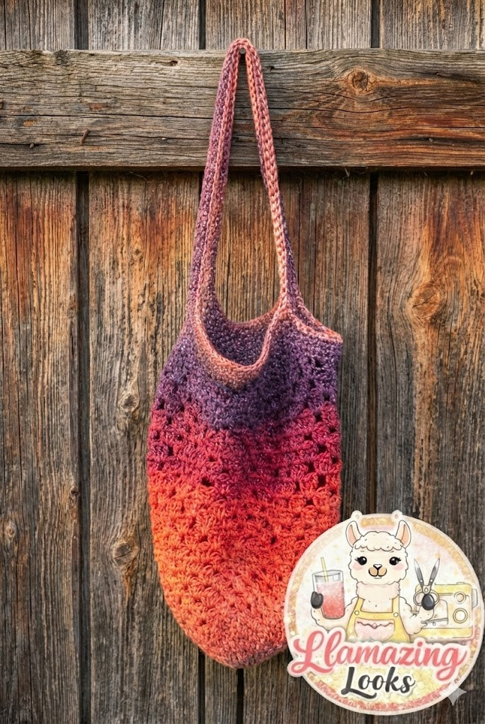 Bubblegum Violet- medium crochet market bag