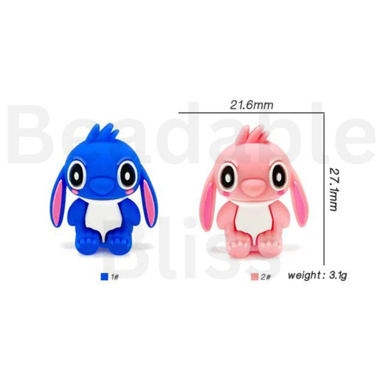 *Custom PREORDER* Stitch + Angel- 2 options (Beaded pen/Mechanical pencil/Stylus/Carabiner keychain/ Keychain/ Bookmark)