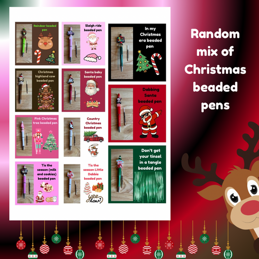 Random mix of Christmas beaded pens