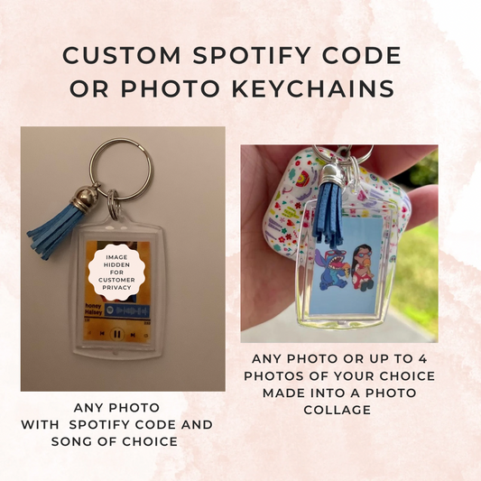 Custom Spotify code OR photo keychains