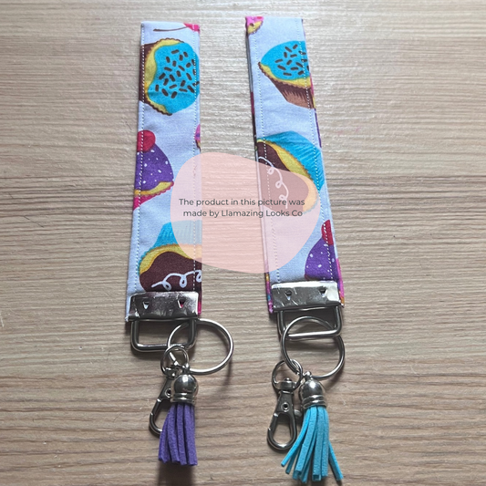 Frosted Happiness wrist keyfob/ keychain/wristlet