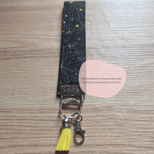 Midnight Bloom Fabric Keychain