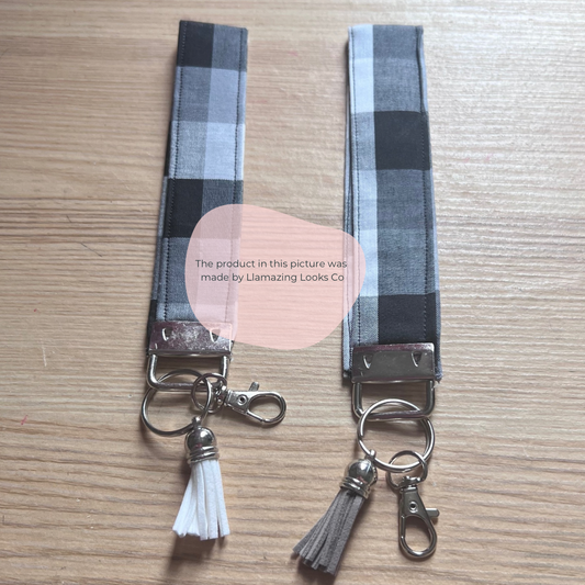 Shades of Grey wrist keyfob/ keychain/wristlet