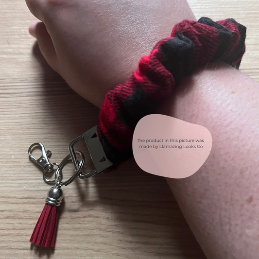 Fireside Flannel Scrunchie Keychain