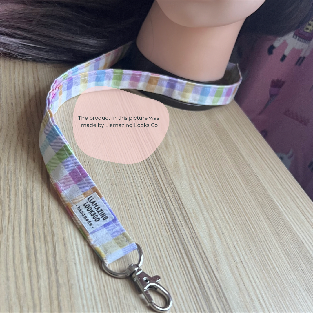 Sparkling Spring Plaid Lanyard