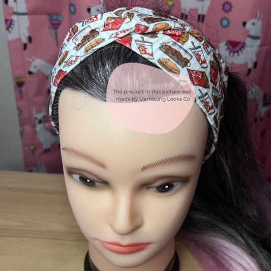 Teen/Adult Chick Fil A Pattern #1 Twist Knot Headband (one size fits most)