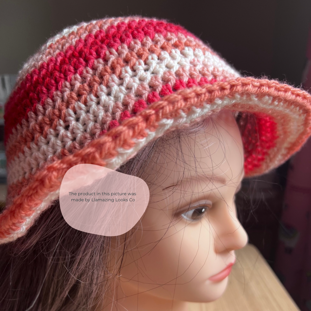 Summer Berry Crochet Bucket Hat