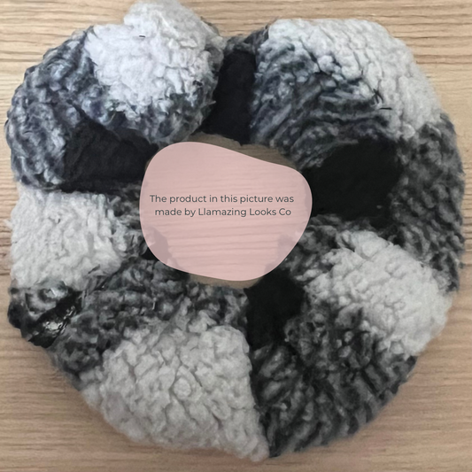 Soft + Plush Monochrome Plaid Hair Scrunchie