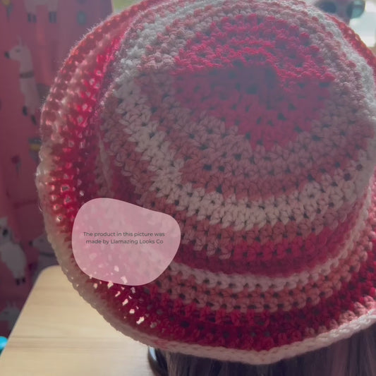 Summer Berry Crochet Bucket Hat