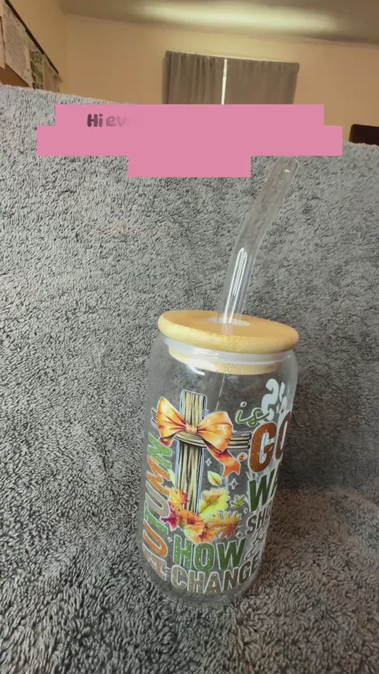 10% off🏷️Autumn…Beautiful Change Christian Faith Glass Cup